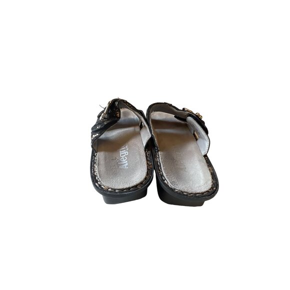 Alegria Black Silver Mosaic Black Silver Slip On Slide Comfort Sandal 38 - Picture 4 of 6
